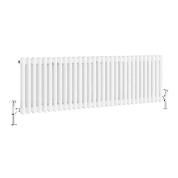 Keswick 450 x 1415mm Cast Iron Style Traditional 2 Column White Radiator - Image 2