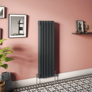 Keswick 1500 x 470mm Cast Iron Style Traditional 2 Column Anthracite Radiator