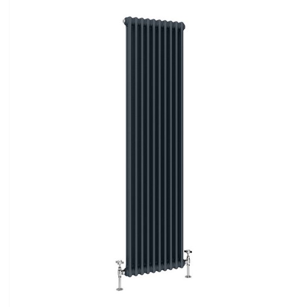 Keswick 1800 x 470mm Cast Iron Style Traditional 2 Column Anthracite Radiator - Image 6