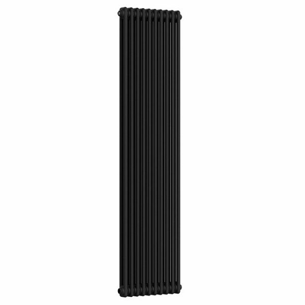 Keswick 1800 x 470mm Cast Iron Style Traditional 2 Column Matt Black Radiator - Image 2