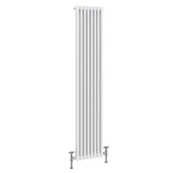 Keswick 1800 x 380mm Cast Iron Style Traditional 2 Column White Radiator - Image 2
