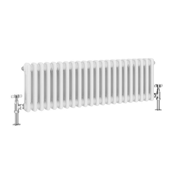 Keswick 300 x 1010mm Horizontal Radiator White 2 Column (22 Sections) - Image 2
