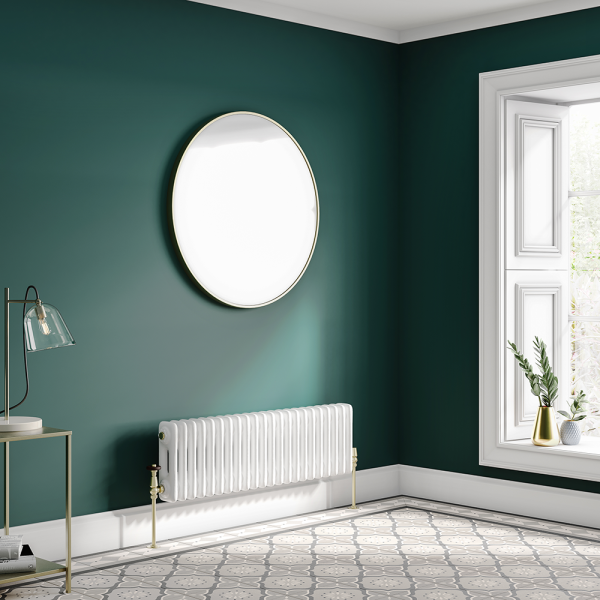 Keswick 300 x 1010mm Horizontal Radiator White 2 Column (22 Sections)