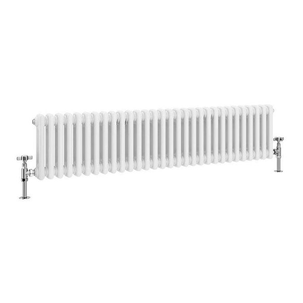 Keswick 300 x 1370mm Cast Iron Style Traditional 2 Column White Radiator - Image 2