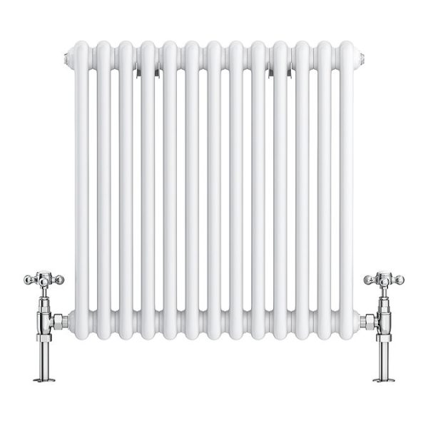 Keswick 605 x 600mm Cast Iron Style Traditional 2 Column White Radiator - Image 5