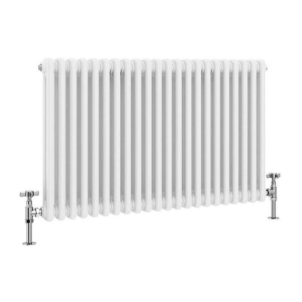 Keswick 600 x 1010mm Cast Iron Style Traditional 2 Column White Radiator - Image 2