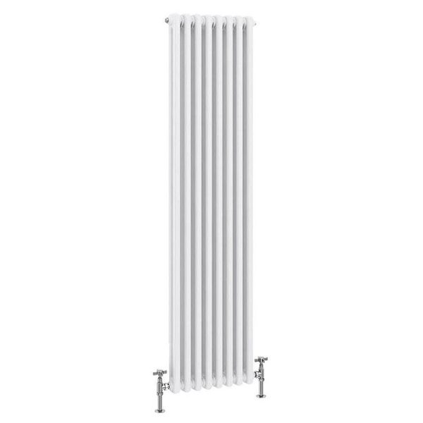 Keswick 1500 x 380mm Cast Iron Style Traditional 2 Column White Radiator - Image 4