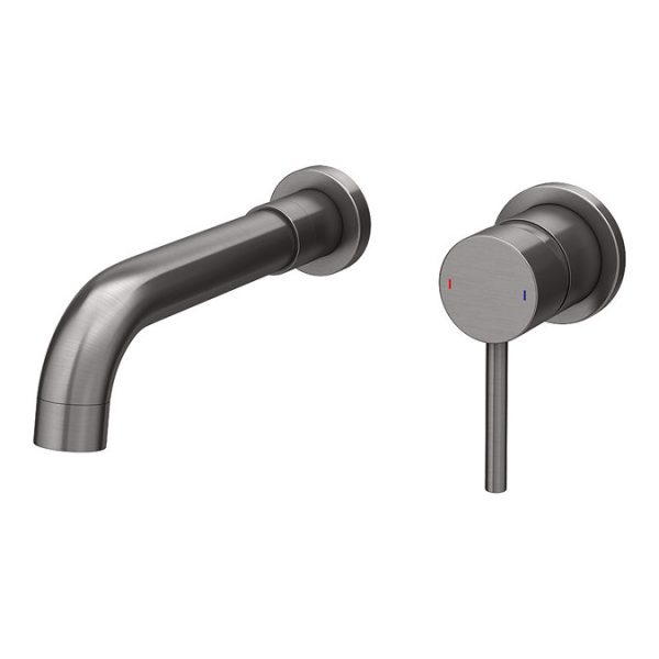 Arezzo Round Gunmetal Grey Wall Mounted (2TH) Basin Mixer Tap - Image 3