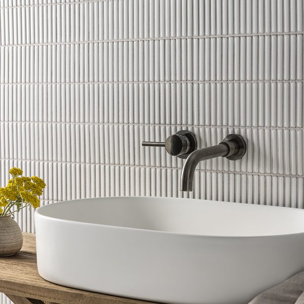 Arezzo Round Gunmetal Grey Wall Mounted (2TH) Basin Mixer Tap - Image 4