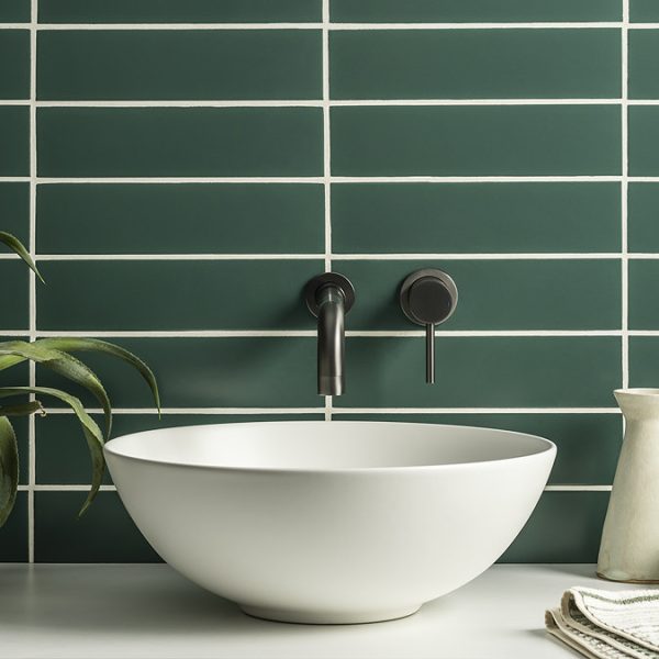 Arezzo Round Gunmetal Grey Wall Mounted (2TH) Basin Mixer Tap - Image 2
