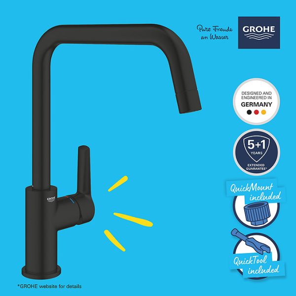 Grohe Start Wall Mounted Bath Shower Mixer   Matt Black - Image 10