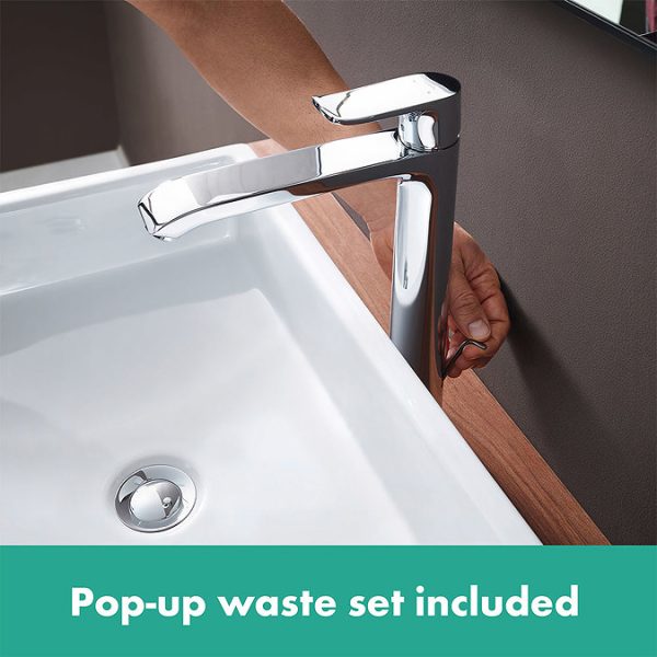 hansgrohe Metris Single Lever Basin Mixer 260 with Pop up Waste - Image 5