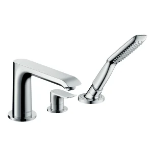hansgrohe Metris 3 Hole Deck Mounted Single Lever Bath Mixer