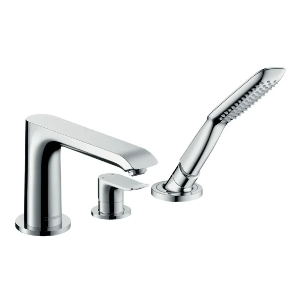 hansgrohe Metris 3 Hole Deck Mounted Single Lever Bath Mixer