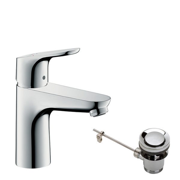 hansgrohe Focus Single Lever Basin Mixer 100 with Pop up Waste - Image 3