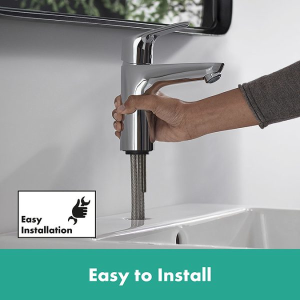 hansgrohe Focus Single Lever Basin Mixer 100 with Pop up Waste - Image 7