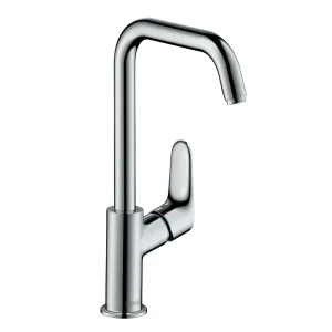 hansgrohe Focus Single Lever Basin Mixer 240 with Swivel Spout and Pop up Waste