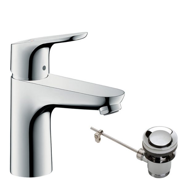 hansgrohe Focus Single Lever Basin Mixer 100 CoolStart with Pop up Waste - Image 3