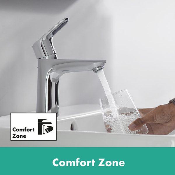 hansgrohe Focus Single Lever Basin Mixer 100 CoolStart with Pop up Waste - Image 6