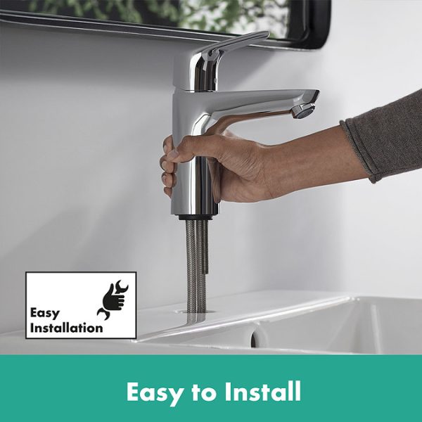 hansgrohe Focus Single Lever Basin Mixer 100 CoolStart with Pop up Waste - Image 8