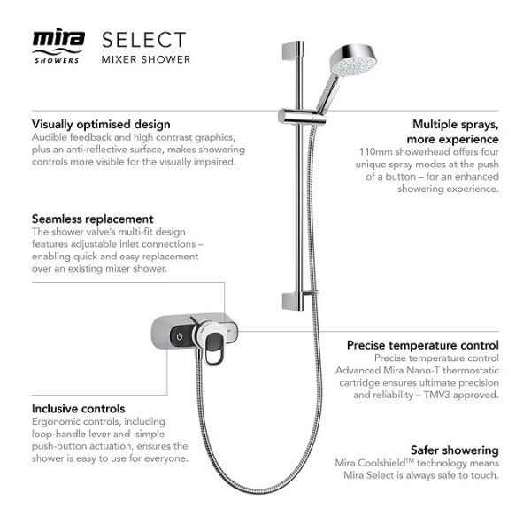 Mira Select Thermostatic Exposed Mixer Shower with Shower Set - Image 3