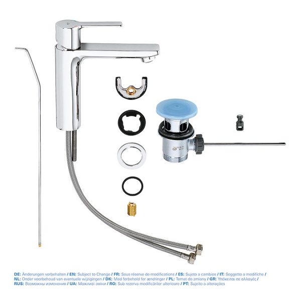 Grohe Lineare Mono Basin Mixer with Pop up Waste   Chrome - Image 2