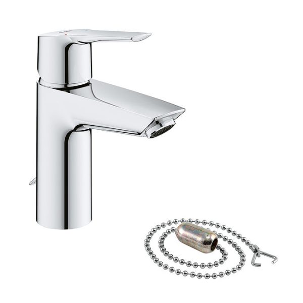 Grohe QuickFix Start S Size Mono Basin Mixer with Retractable Chain - Image 3