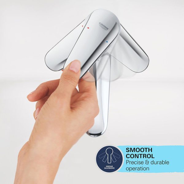 Grohe QuickFix Start S Size Mono Basin Mixer with Retractable Chain - Image 7