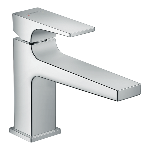 hansgrohe Metropol Single Lever Basin Mixer 100 with Lever Handle and Push open Waste