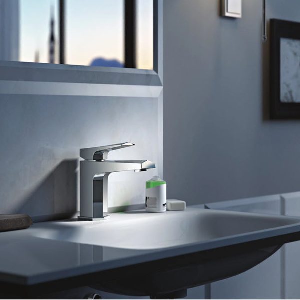 Venice Modern Geometric Basin Mixer Tap + Waste - Image 4