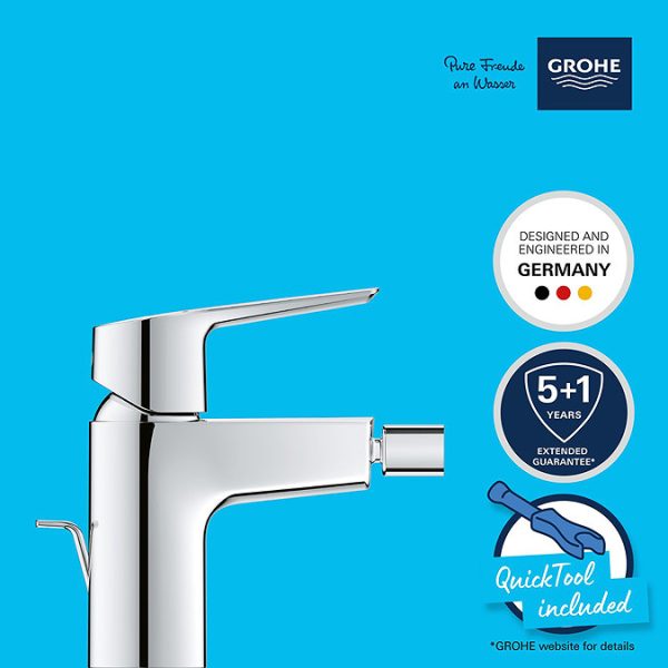 Grohe QuickFix Start S Size Bidet Mixer with Pop up Waste - Image 8