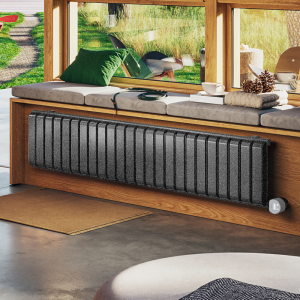 Terma Warp Room (Wi Fi Controlled) H330 x W1565 Salt n Pepper Electric Radiator with 1kw VEO Heating Element