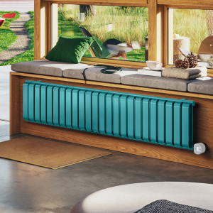 Terma Warp Room (Wi Fi Controlled) H330 x W1565 Matt Teal Electric Radiator with 1kw VEO Heating Element