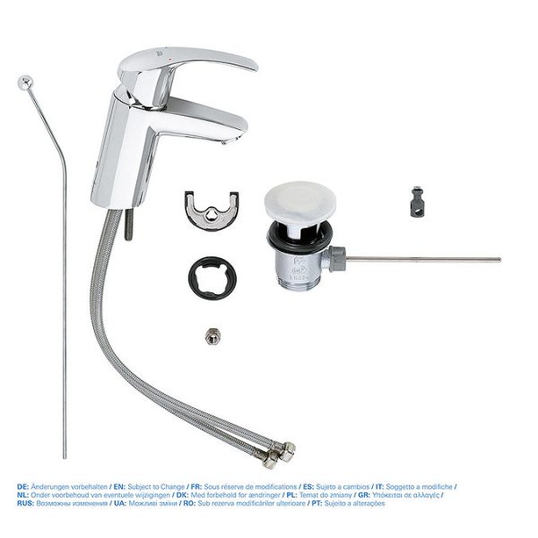 Grohe Eurosmart Mono Basin Mixer with Pop up Waste - Image 6