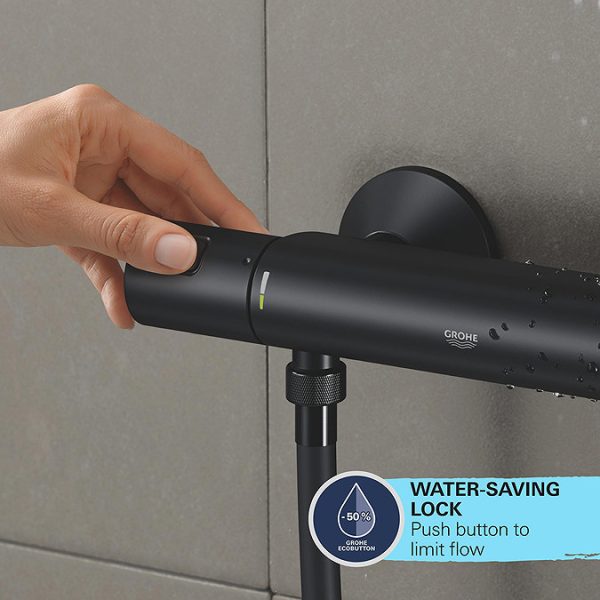 Grohe Precision Start Matt Black TMV2 Wall Mounted Thermostatic Bath Shower Mixer - Image 6