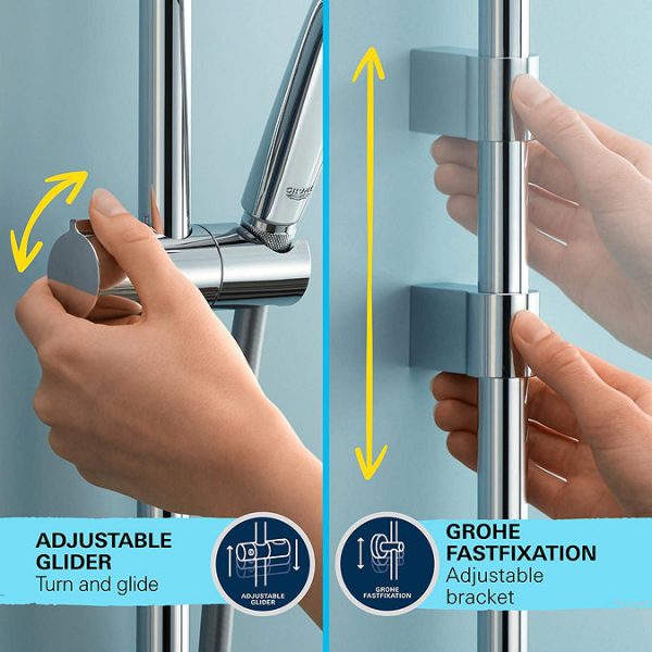 Grohe Precision Feel Thermostatic Shower Mixer 1/2" with Shower Set   Chrome - Image 8