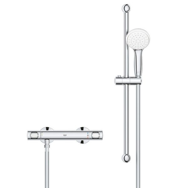 Grohe Precision Flow Thermostatic Shower Mixer 1/2" with Shower Set for Low Pressure - Image 4
