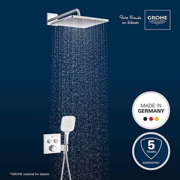 Grohe Precision SmartControl Concealed Shower System with Vitalio Rain Mono 310 Cube - Image 11