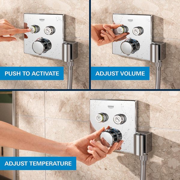 Grohe Precision SmartControl Concealed Shower System with Vitalio Rain Mono 310 Cube - Image 14
