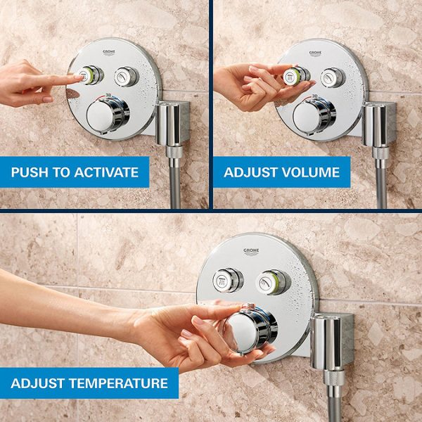 Grohe Precision SmartControl Concealed Shower System with Vitalio Rain Mono 310 - Image 7
