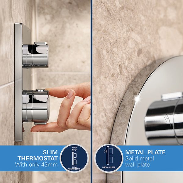 Grohe Precision Thermostat Concealed Shower System with Vitalio Rain Mono 310 - Image 2