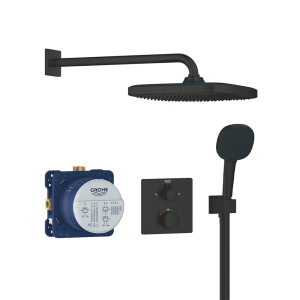 Grohe Precision Thermostat Concealed Shower System with Vitalio Comfort 250   Matt Black