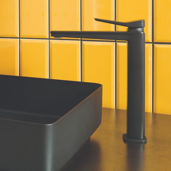 JTP Hix Matt Black Tall Single Lever Basin Mixer - Image 2