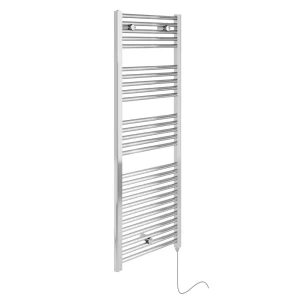 E Diamond Electric Only Heated Towel Rail   W480mm x H1375mm   Chrome   Straight
