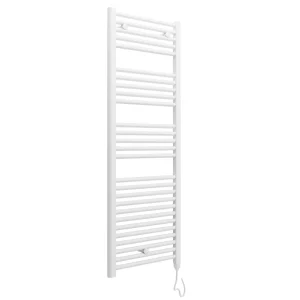 E Diamond Electric Only Heated Towel Rail   W480mm x H1375mm   White   Straight