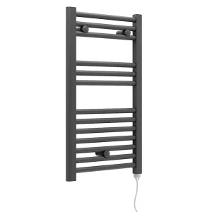 E Diamond Electric Only Heated Towel Rail   W400mm x H720mm   Anthracite   Straight