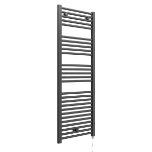 E Diamond Electric Only Heated Towel Rail   W480mm x H1375mm   Anthracite   Straight