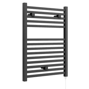 E Cube Electric Only Heated Towel Rail   W500mm x H690mm   Anthracite Grey