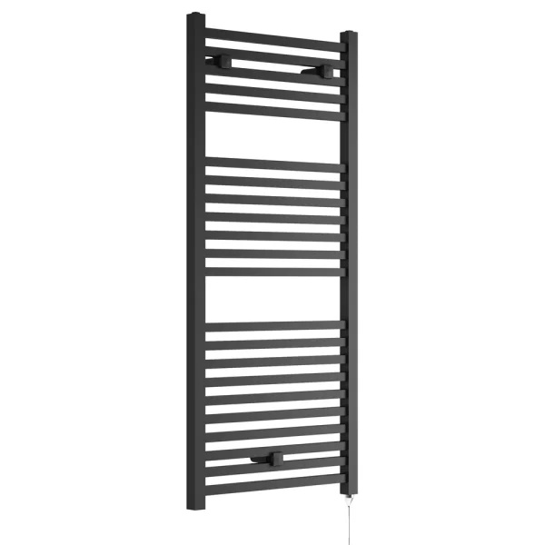 E Cube Electric Only Heated Towel Rail   W500mm x H1110mm   Anthracite Grey