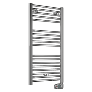 E Diamond Electric Only Heated Towel Rail w. Digital Thermostat   W480mm x H920mm   Chrome   Straight